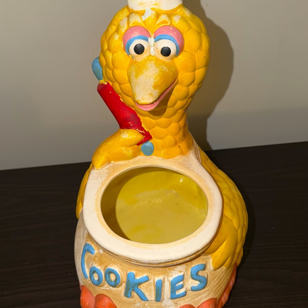 Sesame Street Big Bird Cookie Jar Vintage Yellow Kitchen Decor